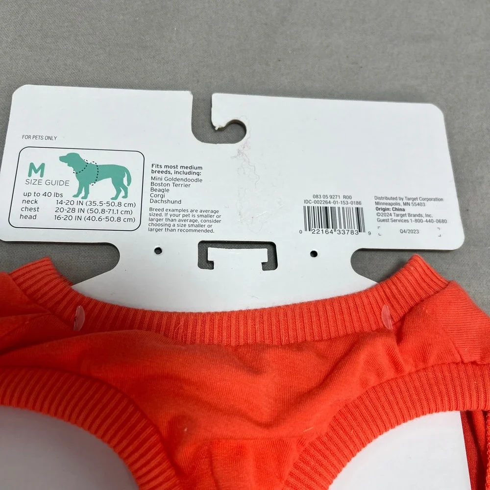 Boots & Barkley Pet Tank Top Bright Orange Snack Bandit Graphic Dog Shirt Medium